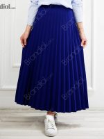 دامن پلیسه دار کوتاه زنانه آبی کاربنی