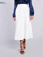 دامن پلیسه دار کوتاه زنانه سفید
