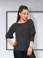 شومیز خال خالی دخترانه مشکی