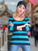 بلوز بافت گپ راه راه یقه آجری خاص