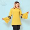 شومیز مجلسی کرپ آستین کلوش خرج کار
