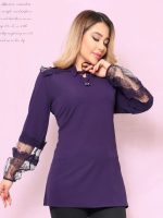 شومیز مجلسی کرپ آستین گیپور