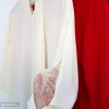 شومیز مجلسی کرپ آستین حریر یقه گل