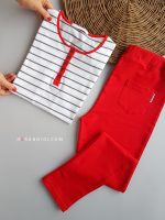تیشرت راه راه جلو دکمه 36500