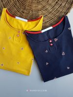 تیشرت نخ پنبه طرح قلب 37681
