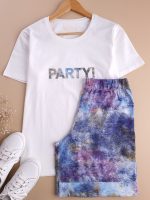 ست راحتی تیشرت شلوارک زنانه Party