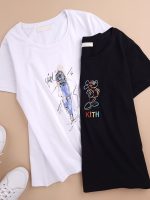 تیشرت نخ پنبه فانتزی زنانه 213314