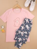 ست راحتی تیشرت و شلوار Cute Bunny