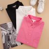 شومیز مانتویی نخ پنبه سفید قواره بزرگ H&M