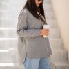 شومیز مانتویی لینن راه راه نگین