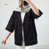 شومیز مانتویی لینن جلوباز نغمه