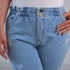 شلوار جین مام فیت کمرهویجی زنانه 261295