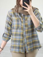 شومیز مانتویی نخی چهارخونه لارا