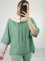 تونیک مانتویی لینن جلوپیله هلن