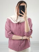 شومیز راه راه جلو دکمه نیهان