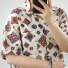 شومیز لینن جلودکمه یاس