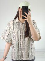 شومیز لینن جلودکمه یاس