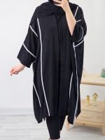پانچو جلوباز تکه دوزی مشکی ساره