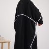 پانچو جلوباز تکه دوزی مشکی ساره