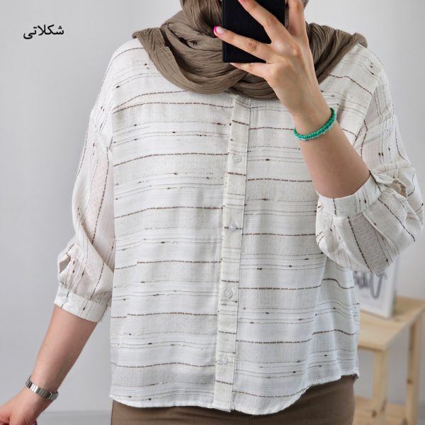 شومیز لینن جلودکمه تانیا