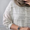 شومیز لینن جلودکمه تانیا