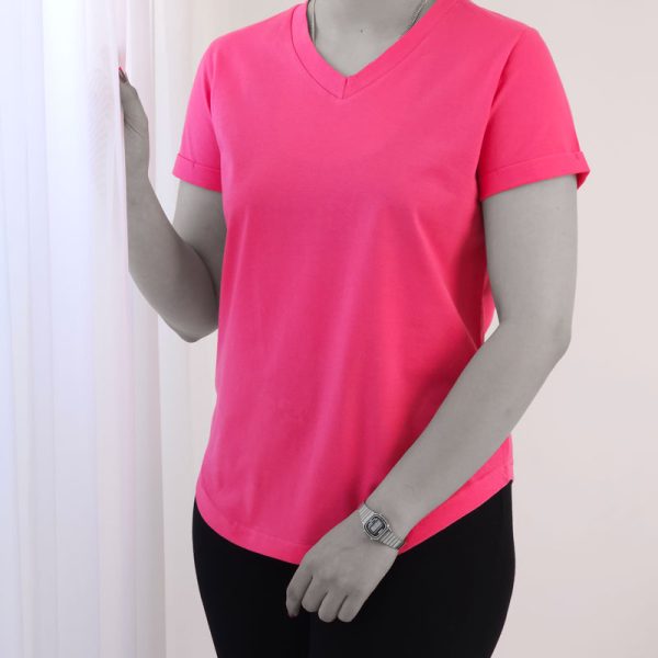 تیشرت بیسیک یقه هفت نخ پنبه
