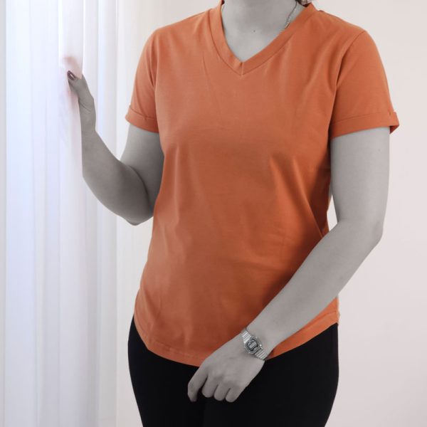 تیشرت بیسیک یقه هفت نخ پنبه