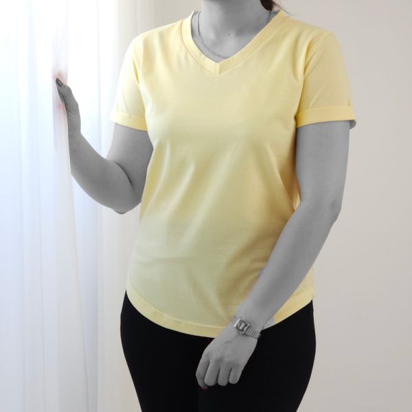 تیشرت بیسیک یقه هفت نخ پنبه