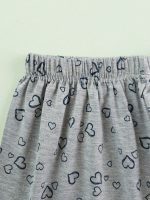 شلوار راحتی قواره بزرگ زنانه طرح قلب