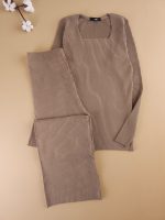 ست بلوز و شلوار کبریتی زنانه Della ( یقه خشتی کات خورده)