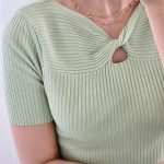 بلوز بافت کریستالی یقه گرهی