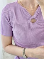 بلوز بافت کریستالی یقه گرهی