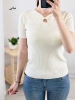 بلوز بافت کریستالی یقه گرهی