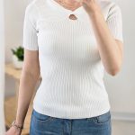 بلوز بافت کریستالی یقه گرهی