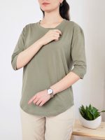 بلوز نخ پنبه آستین سه ربع