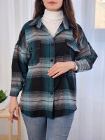 شومیز مانتویی چهارخونه