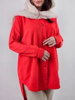 مانتو الیاف طبیعی جلو دکمه