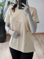 تیشرت نخ پنبه گلدوزی