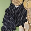 ست راحتی تاپ و شورتک خال خالی
