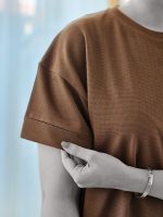 تیشرت آستین پاکتی بیسکوییتی