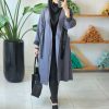 ترنچ کت آستردار یقه چرمی کتان