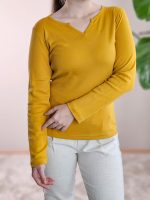 بلوز آستین بلند یقه دلبری