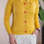 بلوز بافت یقه گرهی