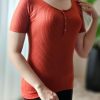 تیشرت آکاردئونی جلو دکمه (ایراددار)