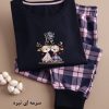 ست راحتی بلوز و شلوار چهارخونه