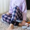 ست راحتی بلوز و شلوار چهارخونه آهو