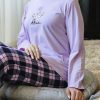 ست راحتی بلوز و شلوار چهارخونه آهو