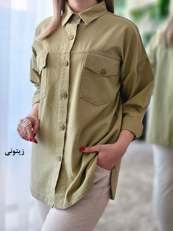 شومیز مانتویی کتان