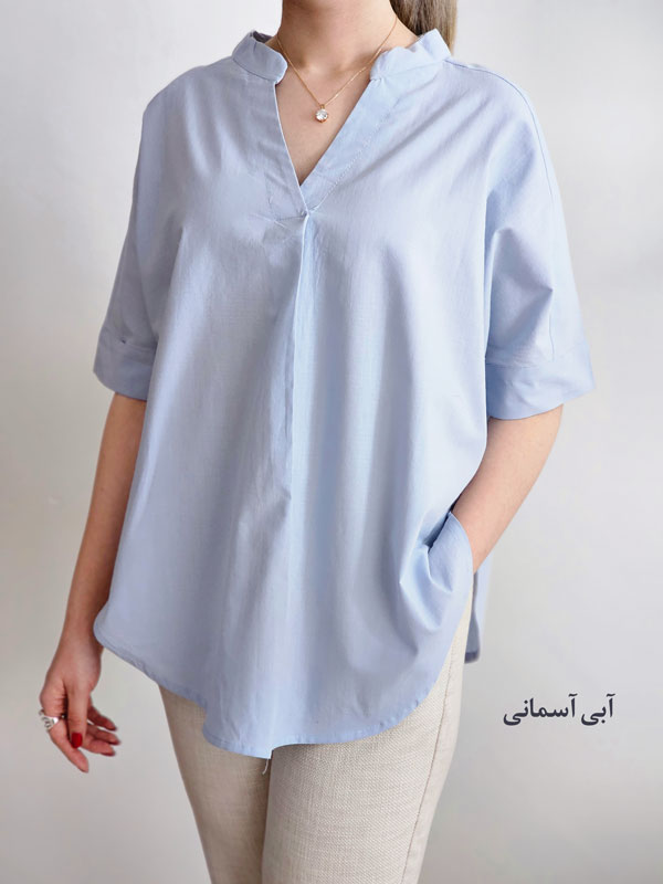 تونیک لینن یقه V سلینا