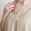 تونیک لینن یقه V سلینا